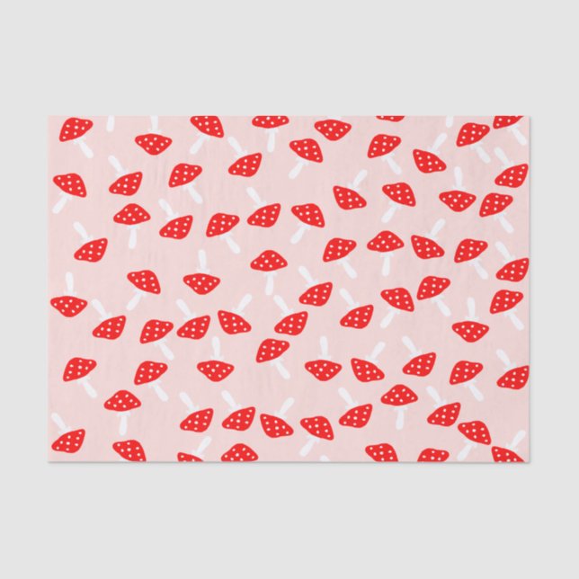 Mousseline Cute Toadstool Champignons Papier Tissu (Recto)
