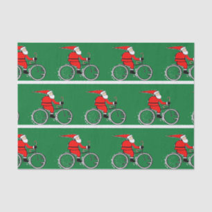 Mousseline Cyclisme Noël Vacances Biker Tissu Papier