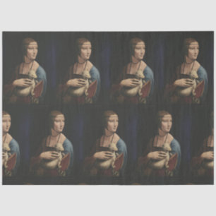 MOUSSELINE DAME DA VINCI AVEC UN PAPIER EN TISSU D'ARMINE
