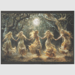 Mousseline Danser La Déesse Sous Pleine lune Tissu Papier