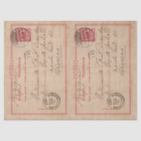 Découpage papier de tissus - Carte postale alleman