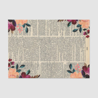 Mousseline Découpage papier du dictionnaire des arêtes floral