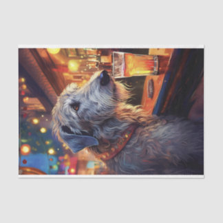 Mousseline Découpage Wolfhound irlandais au papier de tissu à