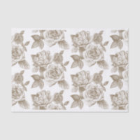 Dessin rose papier de tissus à Sepia