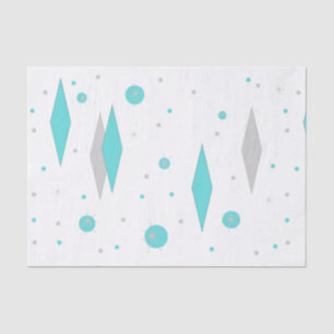 Mousseline Diamant Turquoise Retro & Papier Tissu Starburst