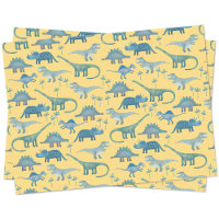 Dinosaur Motif papier de tissus jaune