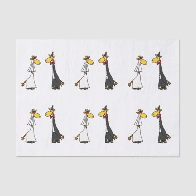 Mousseline Drôle Giraffe Mariage papier de tissus (Recto)