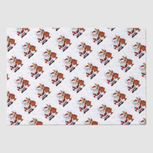 Mousseline Drôle Père Noël & Rudolph Papier Tissu