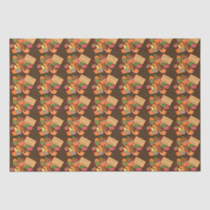 Mousseline Drôle Thanksgiving Turquie papier de tissu de vaca
