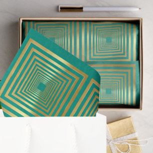 Mousseline Élégant cadeau en or turquoise emballage papier Ti