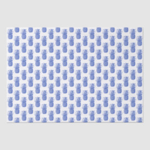 Mousseline Élégant papier d'ananas Vintage bleu