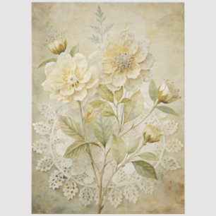 Mousseline Élégant papier de fond floral blanc