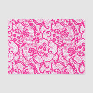 Mousseline Élégant papier de papier Motif de dentelle rose ch