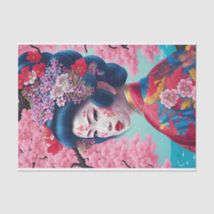 Mousseline Élégant papier de tissus Geisha et Cherry Blossom