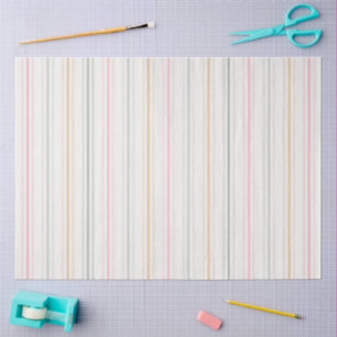 Mousseline Élégant Pastel Stripes Papier Tissu