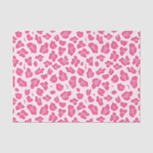 Mousseline Élégant rose sur papier de tissus Motif léopard ro