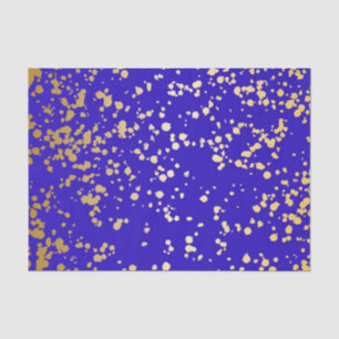 Mousseline Élégant Royal Blue Gold Parties scintillant papier