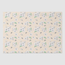 Élégante fleur de cerisier abeilles Tissu Papier