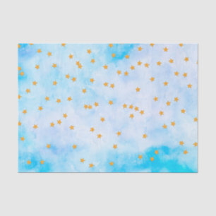 Mousseline Étoiles de parties scintillant sur papier marbré