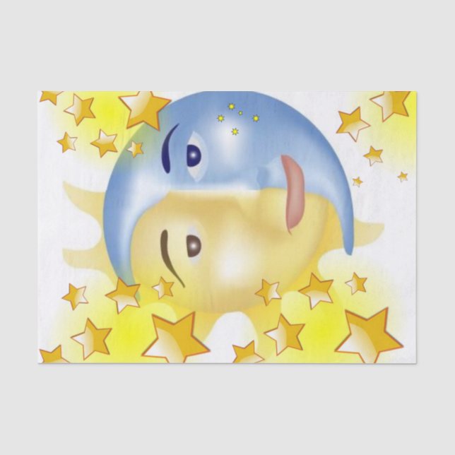 Mousseline Étoiles Sun Moon Papier Tissu (Recto)