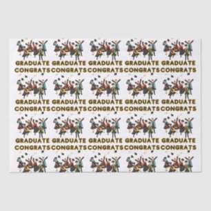 Mousseline Félicitations Papier Tissu Diplômé