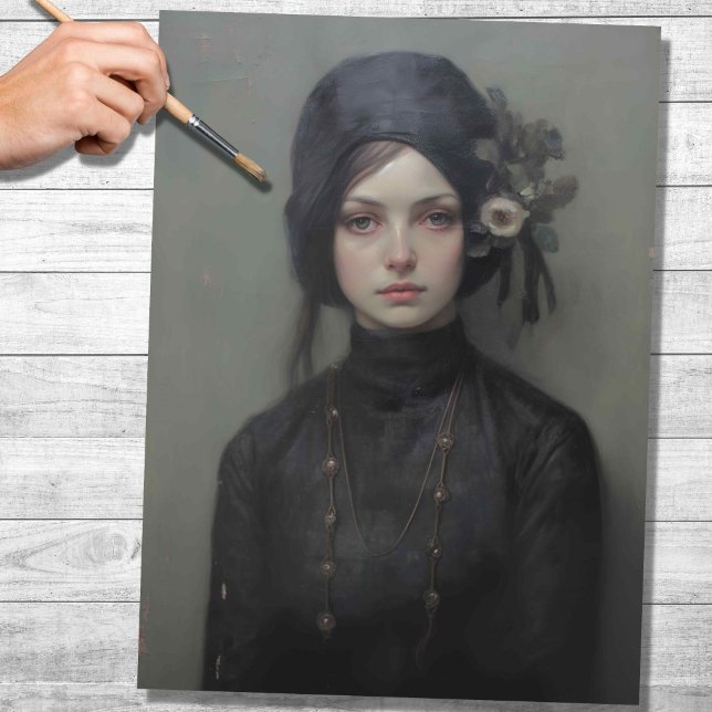 Mousseline Femme en noir 1 papier découpage (Créateur téléchargé)