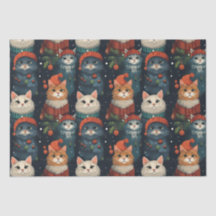 Festive Cats Vacances Papier d'enveloppement