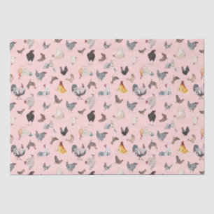 Mousseline Feuilles de papier pour motif de poulet heureux