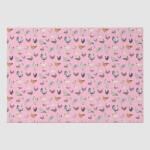 Mousseline Feuilles de papier pour motif de poulet heureux
