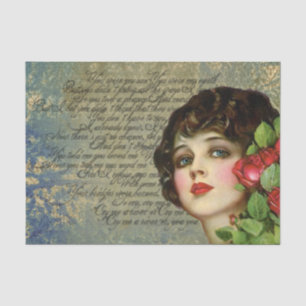Mousseline Fille de glamour victorienne avec papier tissu ros