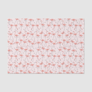 Mousseline Flamants roses Papier en tissu rose