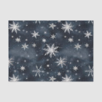 Flammes de neige de Noël Ciel de nuit Papier Tissu
