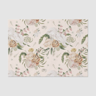 Mousseline Fleurs d'été Couleur personnalisée Papier Tissu