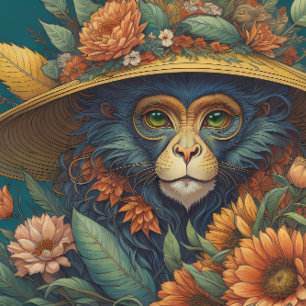 Mousseline Flower Hat Monkey chimp v7 Tissue paper Seidenpapier