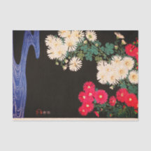 FLUX D'IMPRESSION ET FLEURS JAPONAIS Papier Tissu