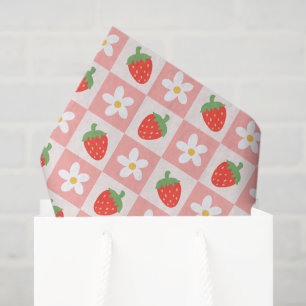 Mousseline Fraises et fleurs sucrées Papier Tissu