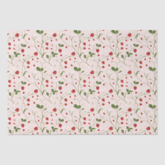 Mousseline Fraises sauvages (lin) - Papier Tissu