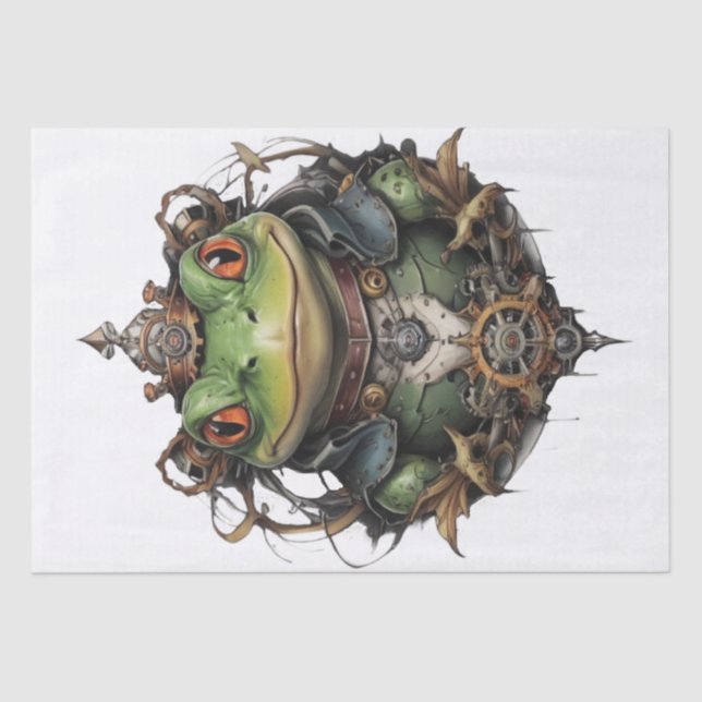 Mousseline Froggie Frog Steampunk, papier de papier de fond d (Recto)