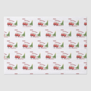 Mousseline Funky Camion Rouge Papier toilette de Noël