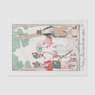 Mousseline George Barbier, Papier Tissu Art Déco