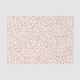 Mousseline Gigi Collection Branches roses Tissu Papier Crème