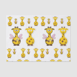 Mousseline Girafe jaune papier de tissu décoratif