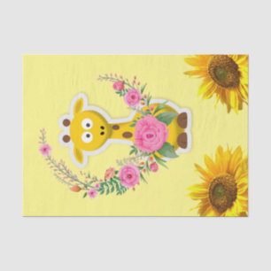 Mousseline Giraffe de tournesol papier de tissus floraux