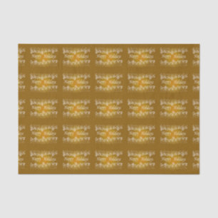 Mousseline Gold Shining Stars Happy Holiday Tissu Papier