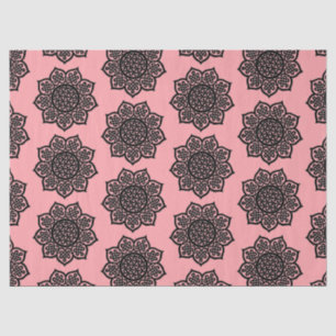 Mousseline GOTHIC SUN Black Rose Celtic Knots Papier de tissu