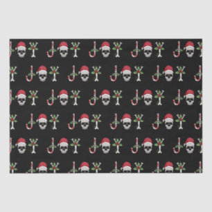 Mousseline Gothique Joie Crâne Noël Fête Tissu Papier
