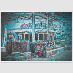 Mousseline Graffiti Urbain 25 Découpage Tissu Papier
