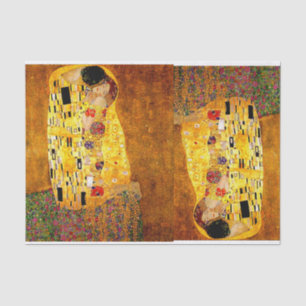 Mousseline Gustav Klimt, Le Baiser, Papier    Tissu