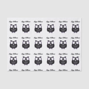 Mousseline Happy Halloween papier de tissus, hibou