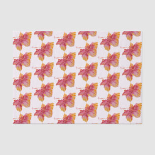 Mousseline Hibiscus hawaïen motif floral 10lb papier de tissu